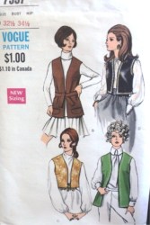 7537 68 VOGUE FIT LINED VEST LENGTHS,BELT PATTERN 10